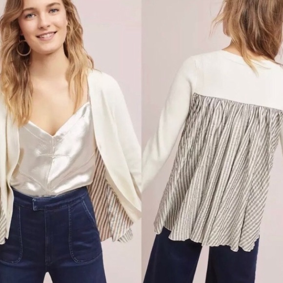 Anthropologie Sweaters - SALE Anthro. Ivory Copper Swing sz M ✨